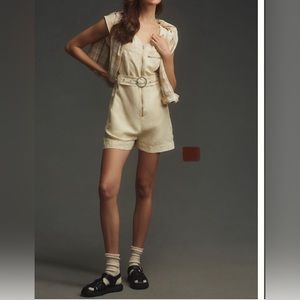 Anthropologie Pilcro Belted V-neck Romper NWT!!